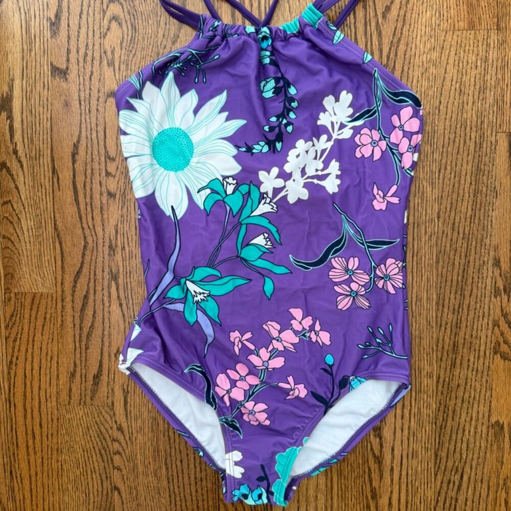 Girl's floral one piece swimsuit size 14